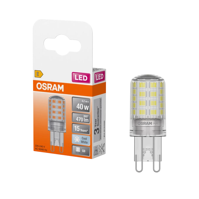 Лампа светодиодная 4.2W/4000K G9 220V 470Lm d18x49