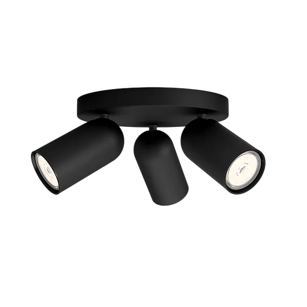 Светильник накладной СПОТ 3xGU10 230V PONGEE plate/spiral black